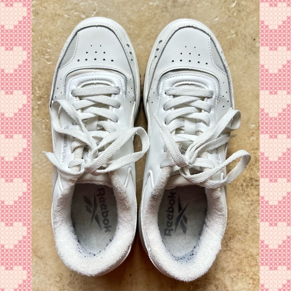 Reebok All-White Athletic Shoes